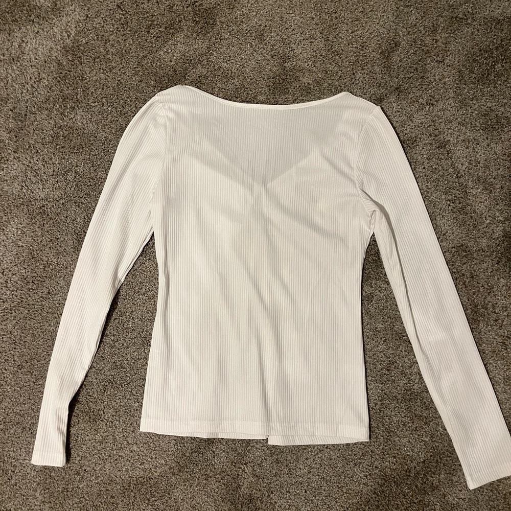 SHEIN white tight long sleeve shirt, small size